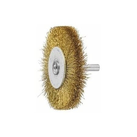 Holex Wheel Brush with Shank, 0.20 mm Brass Wire, Size: 70X10 mm 574360 70X10
